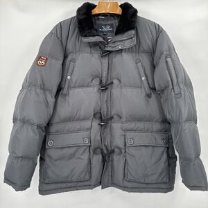 Triple F.A.T. Goose Jacket Mens Size 3XL Gray Down Parka Hooded 90s VTG